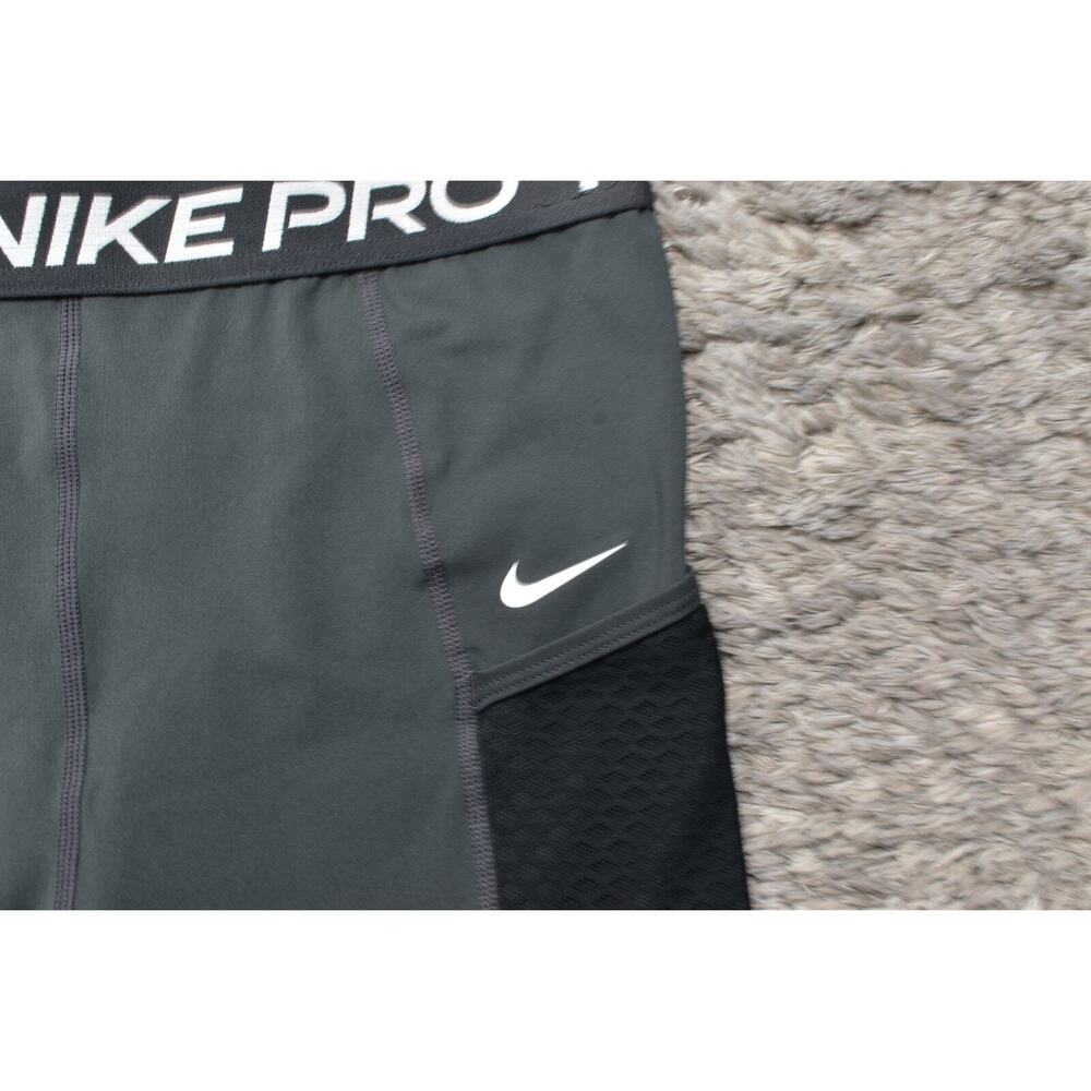 Nike Pro Dri Fit Women's Medium Gray Compression Shorts Pull On Solid Gym - Picture 5 of 6